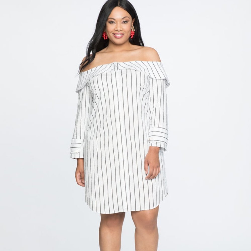 Off the Shoulder Shirt Dress